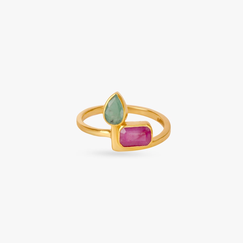 Playful Fusion Emerald Finger Ring,,hi-res image number null