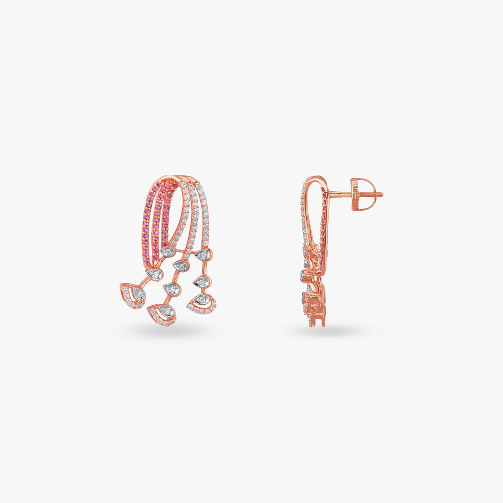 

Playful Cascade Diamond Drop Earrings