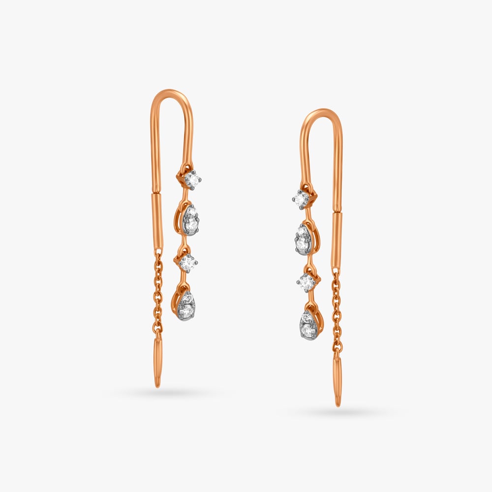 Sleek Sui Dhaaga Drop Earrings,,hi-res image number null