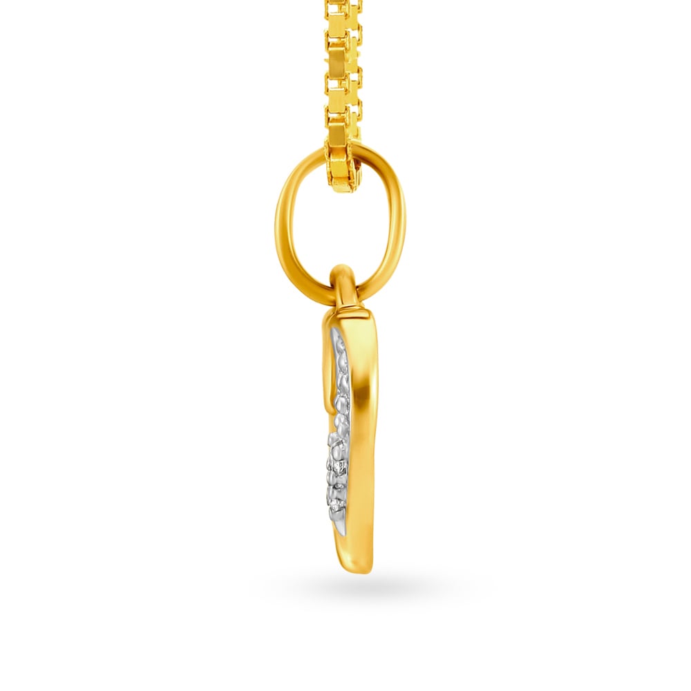 Fancy Heart Design Gold and Diamond Pendant,,hi-res image number null