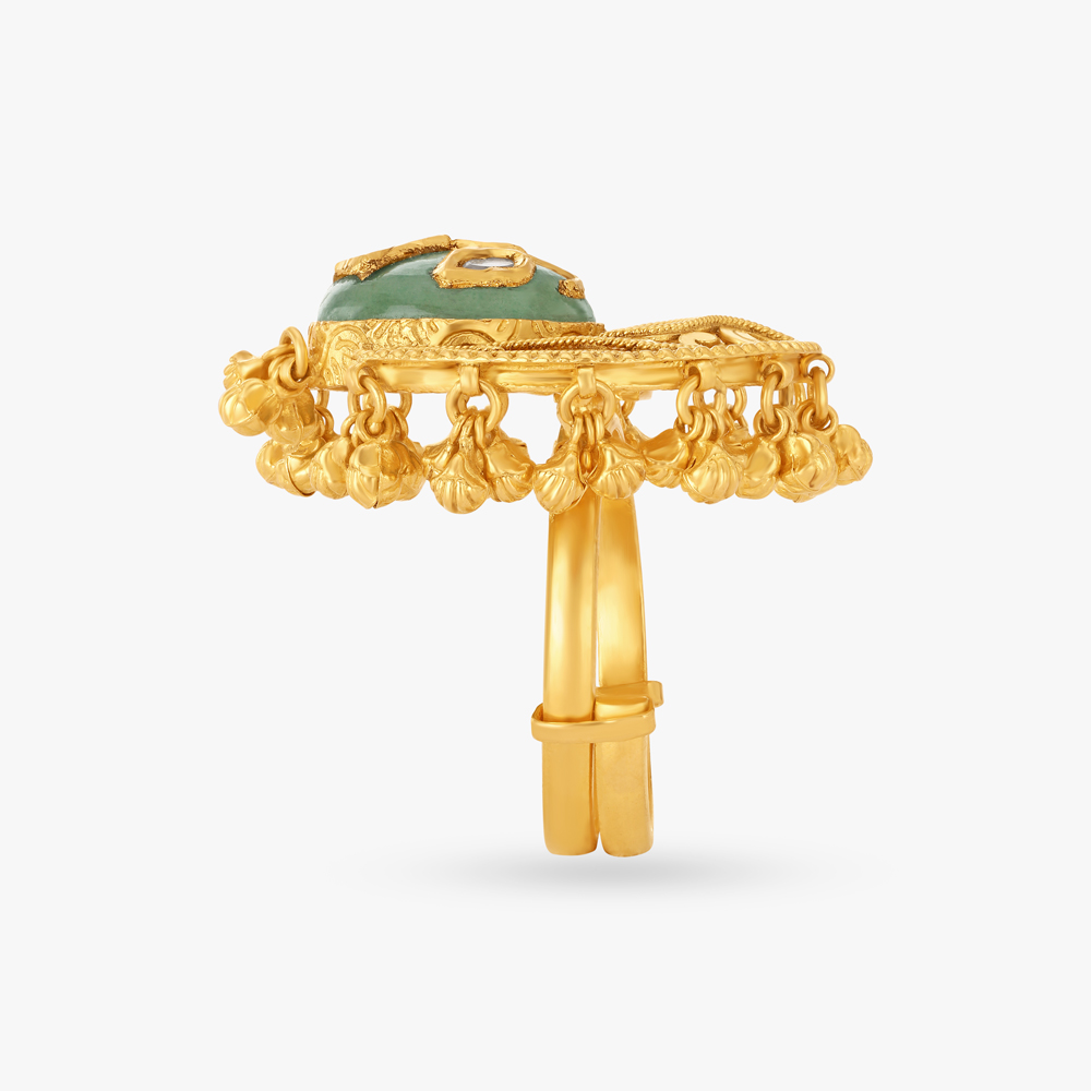 Dramatic Flair Finger Ring with Kundan Work,,hi-res image number null