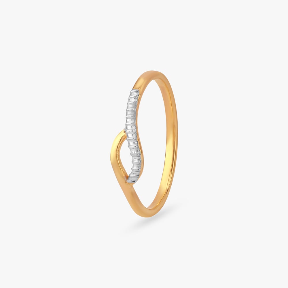 Whispering Wave Gold Finger Ring,,hi-res image number null