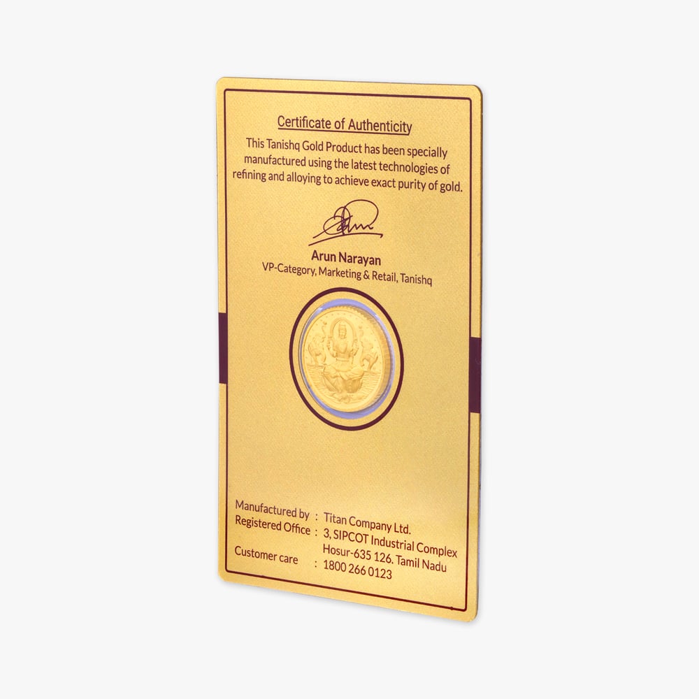 10 gram 24 Karat Gold Coin with Lakshmi Motif,,hi-res image number null