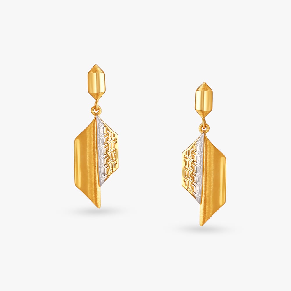 

Architected Edge Gold Drop Earrings