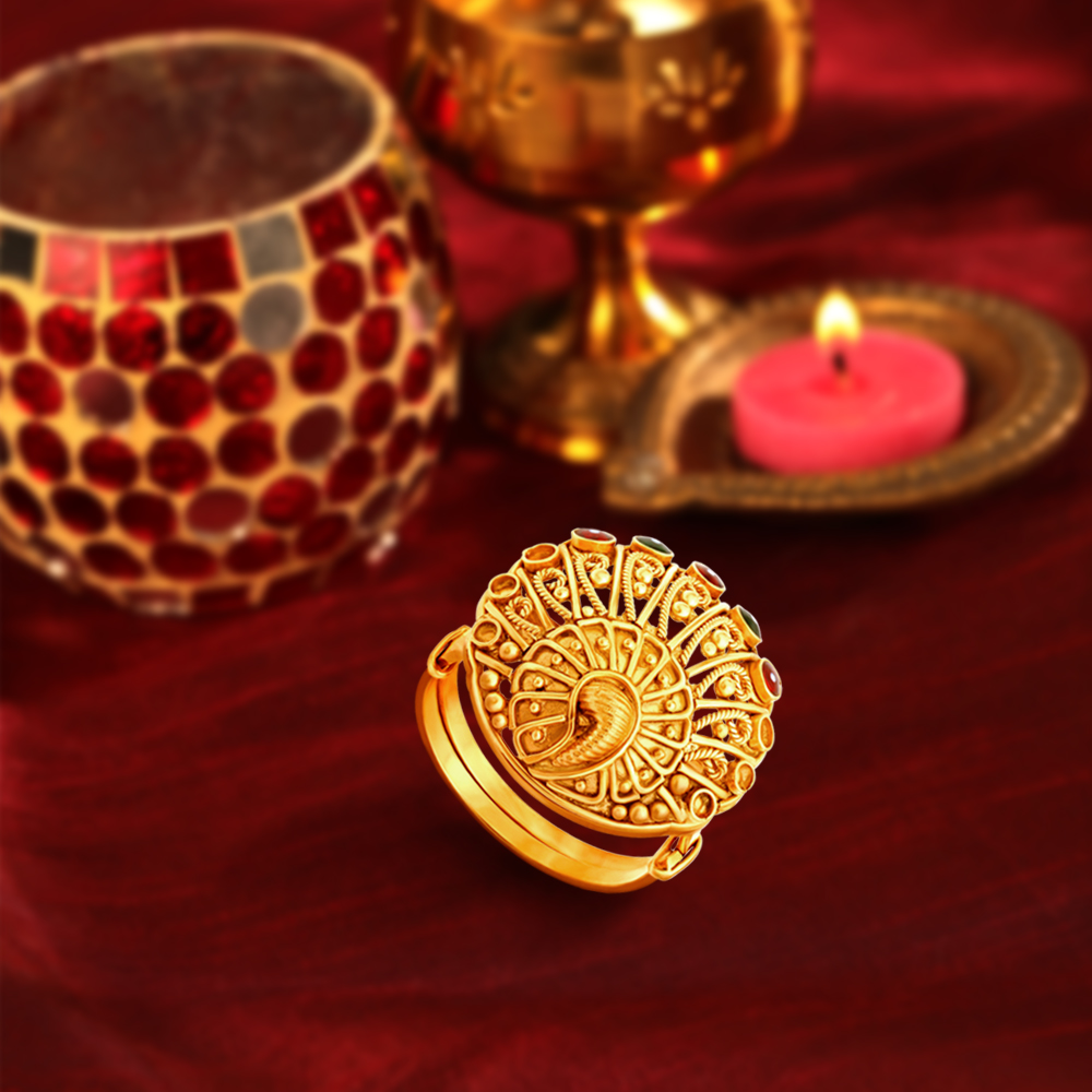 Palatial Yellow Gold Filigree Cocktail Ring,,hi-res image number null