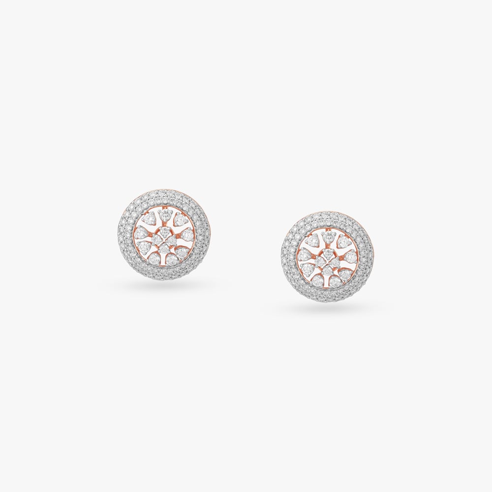 Petal Orbit Diamond Stud Earrings,,hi-res image number null