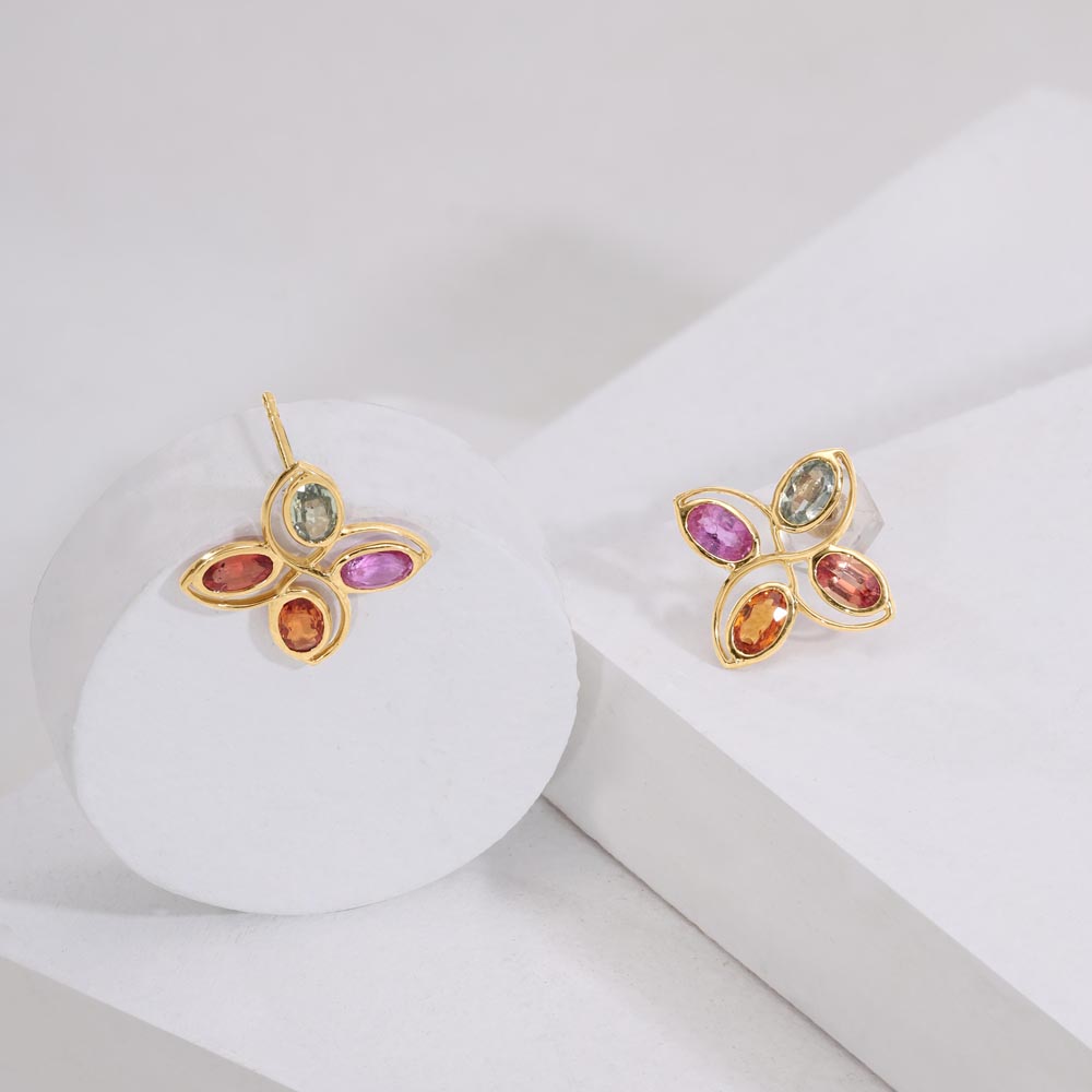 Chic Whirl Sapphire Stud Earrings,,hi-res image number null