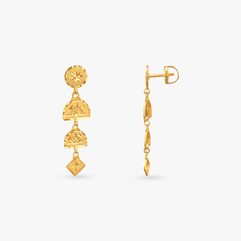

Geo Art Gold Drop Earrings
