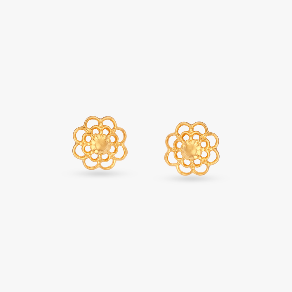 

Petite Delight Gold Stud Earrings For Kids