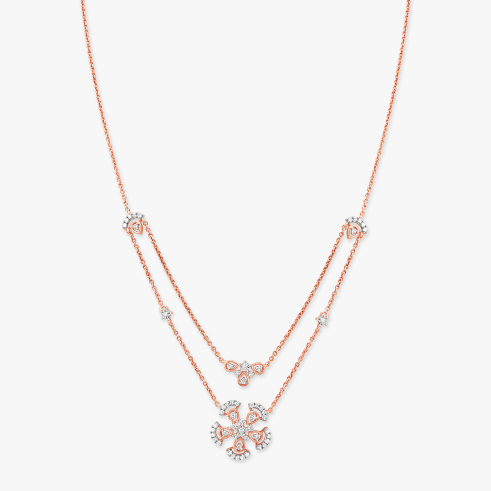Subtle Floral Diamond Necklace,,hi-res image number null