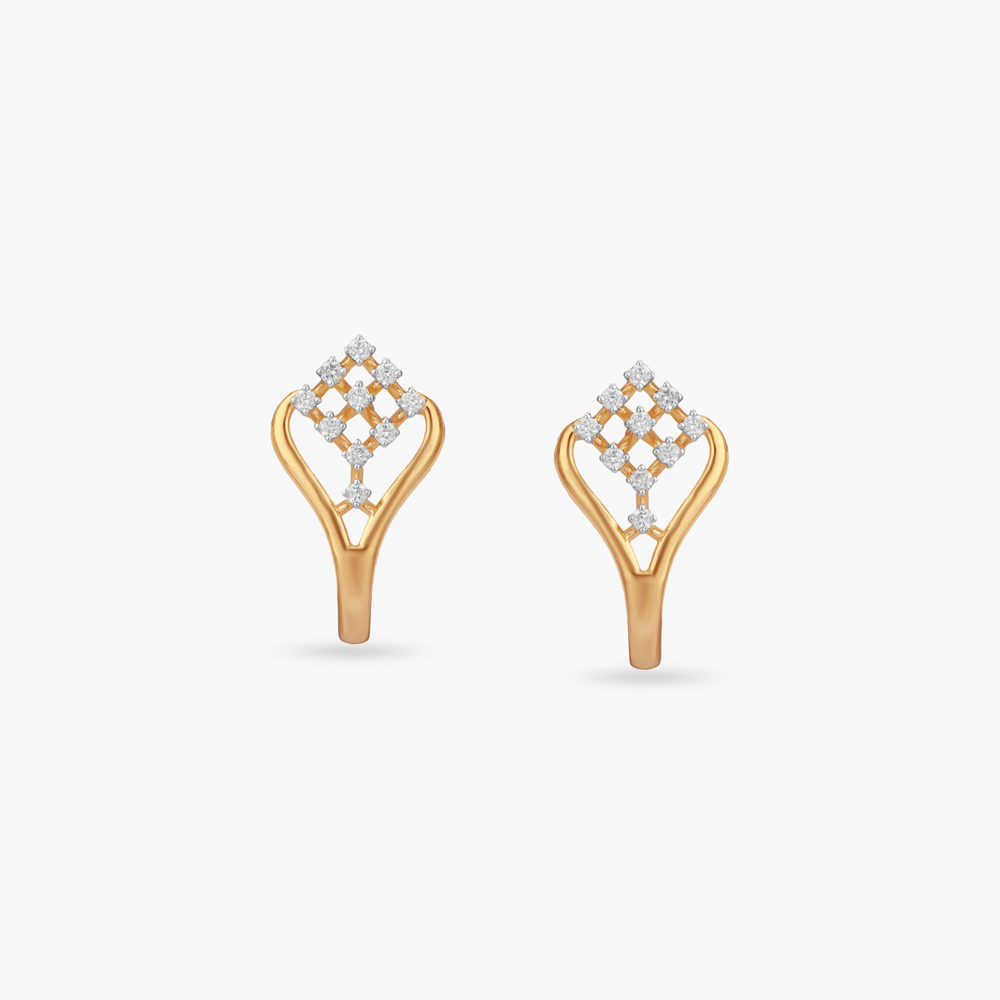 Twist Bloom Diamond Stud Earrings,,hi-res image number null