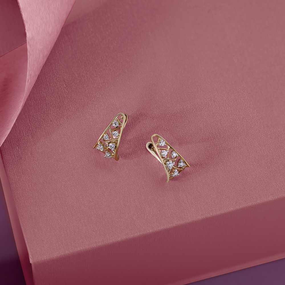 Bold Luxe Gold & Diamond Hoop Earrings,,hi-res image number null