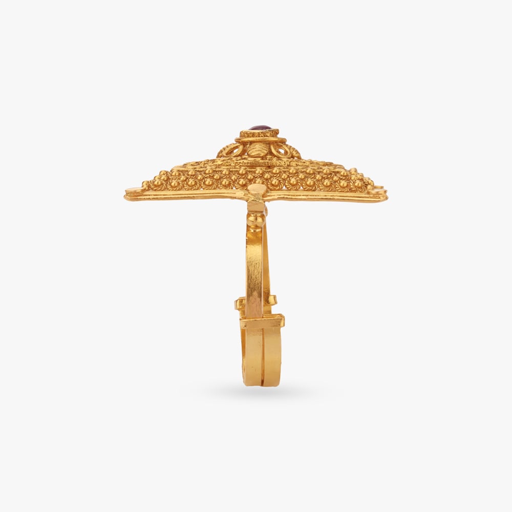 Rectangular Temple Motif Ring,,hi-res image number null