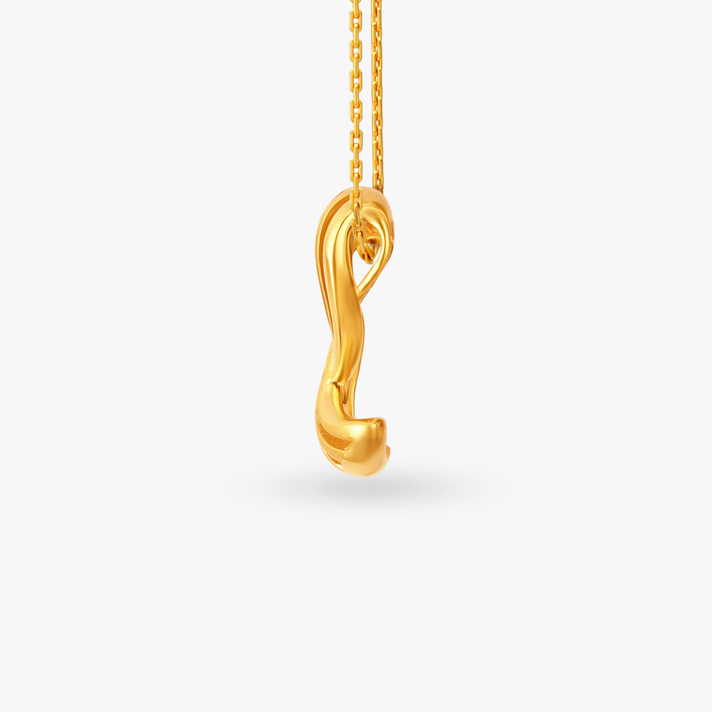 Twisted Gold Pendant and Earrings Set,,hi-res image number null