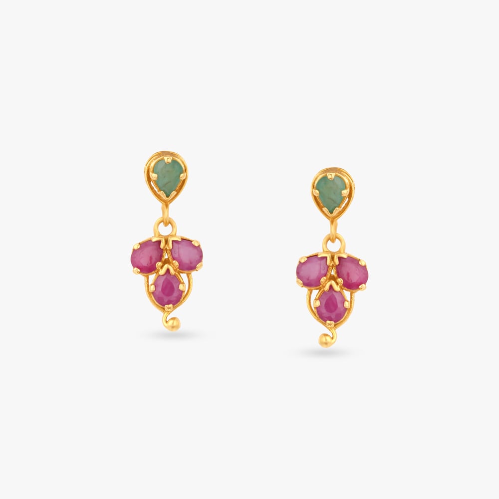 

Vibrant Heritage Gold Drop Earrings