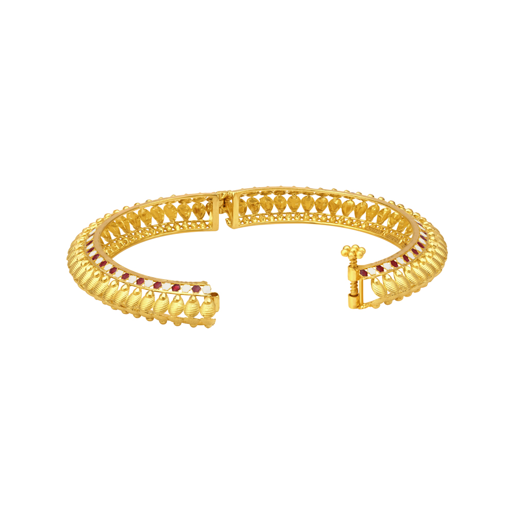 Detailed Gold and Enamel Bangles,,hi-res image number null