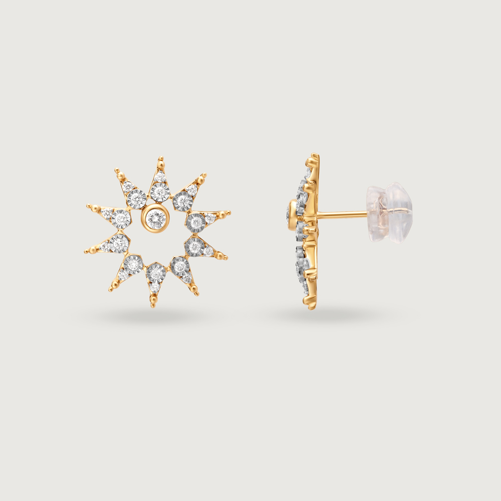 Guiding Star Beaded Earrings in Gold & White - 2.5 inch Long -  - NEW424 main image 0