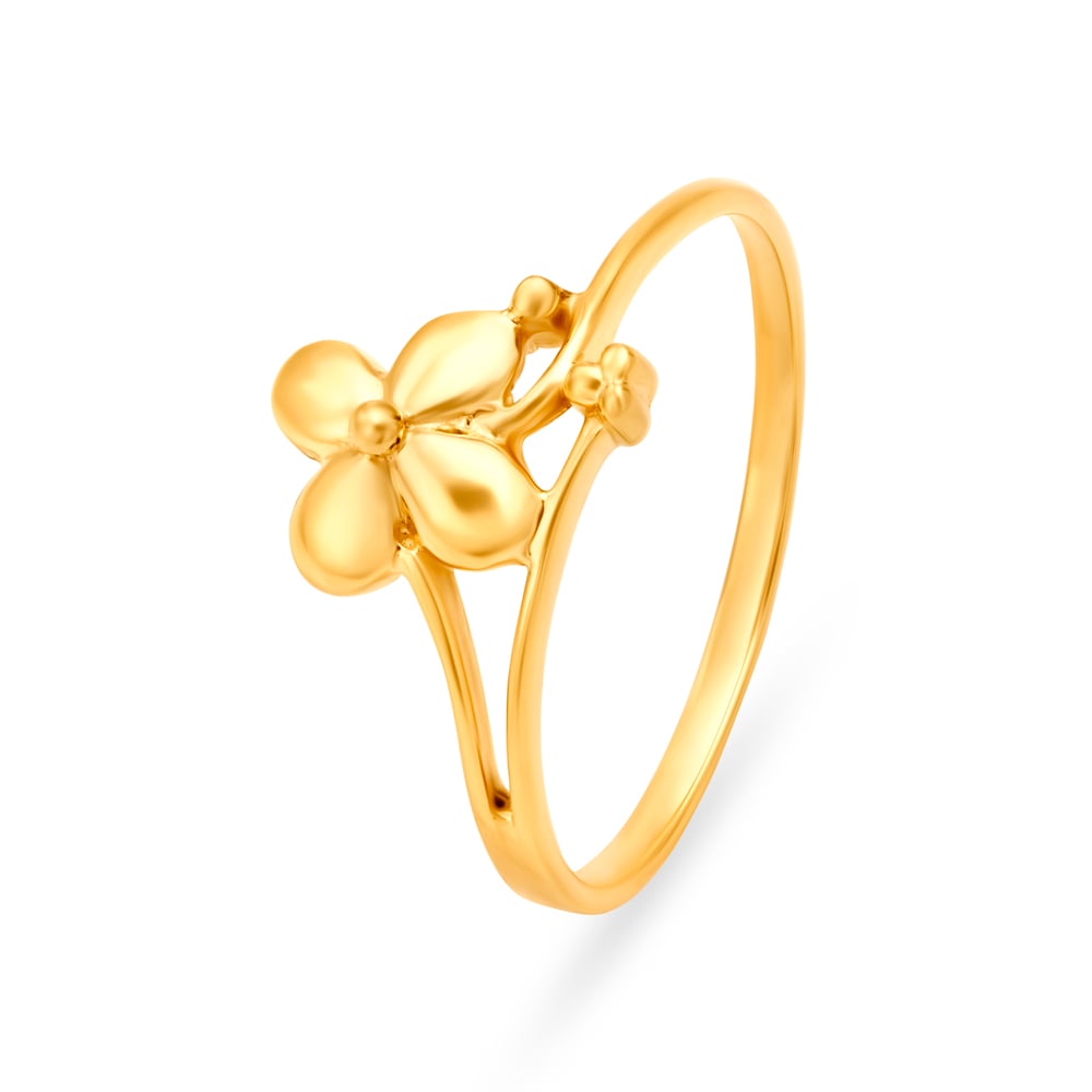 Delicate 22 Karat Yellow Gold Flowerbud Ring,,hi-res image number null