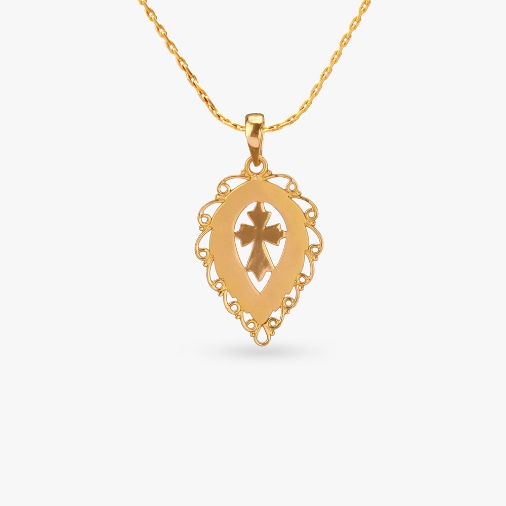 

Sacred Leaf Gold Pendant