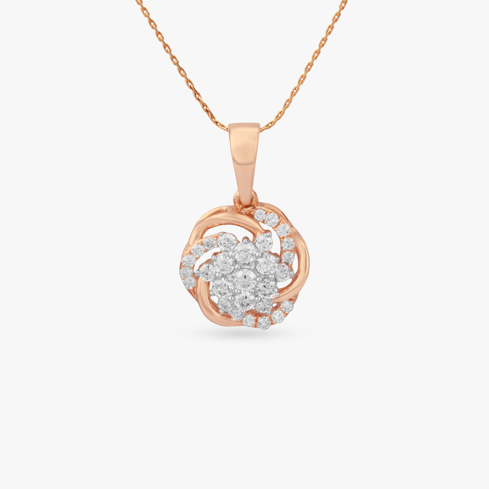 Swirl Bloom Diamond Pendant and Earrings Set,,hi-res image number null