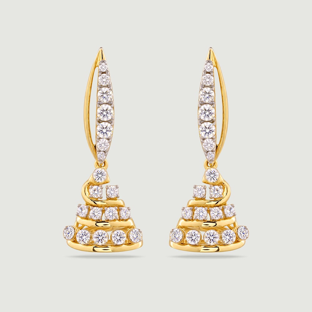 Radiant Layered Diamond Jhumka,,hi-res image number null