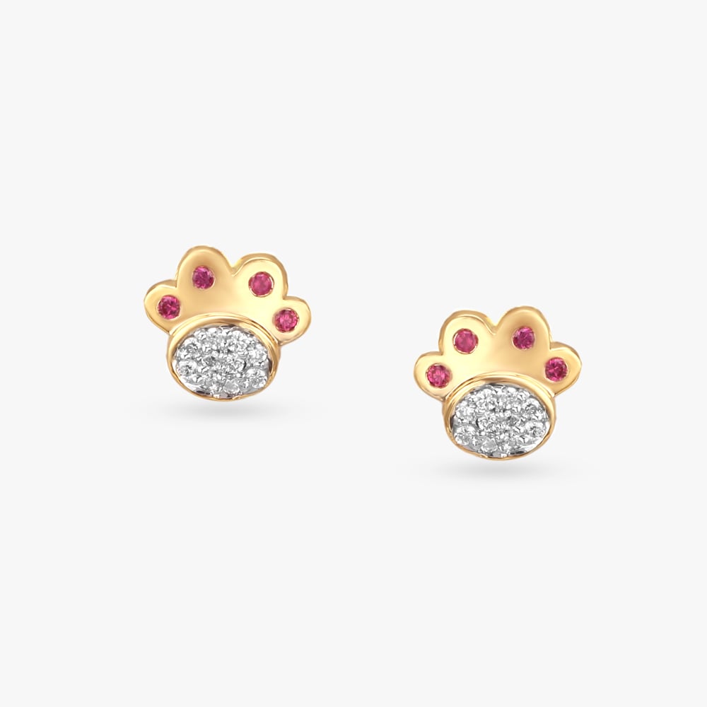 Playful Paws Diamond Pendant and Earrings set.,,hi-res image number null