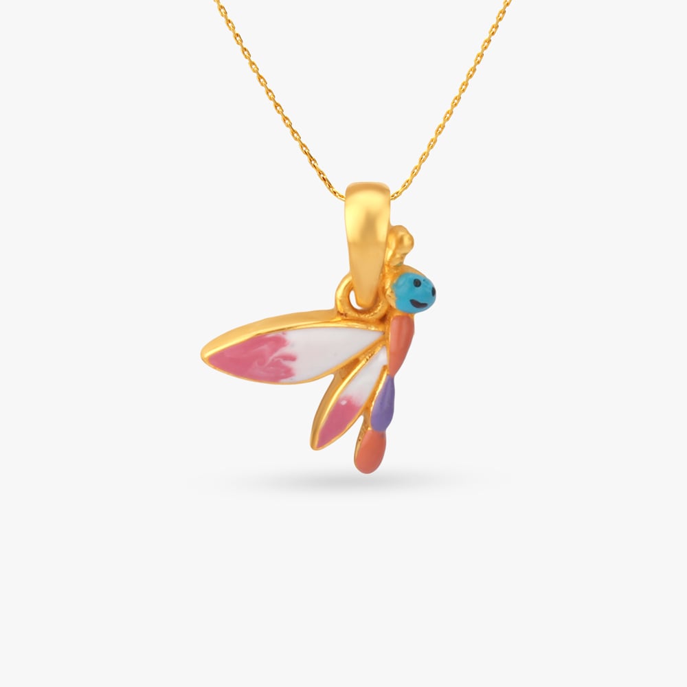 Fluttering Wings Gold Pendant for Kids,,hi-res image number null