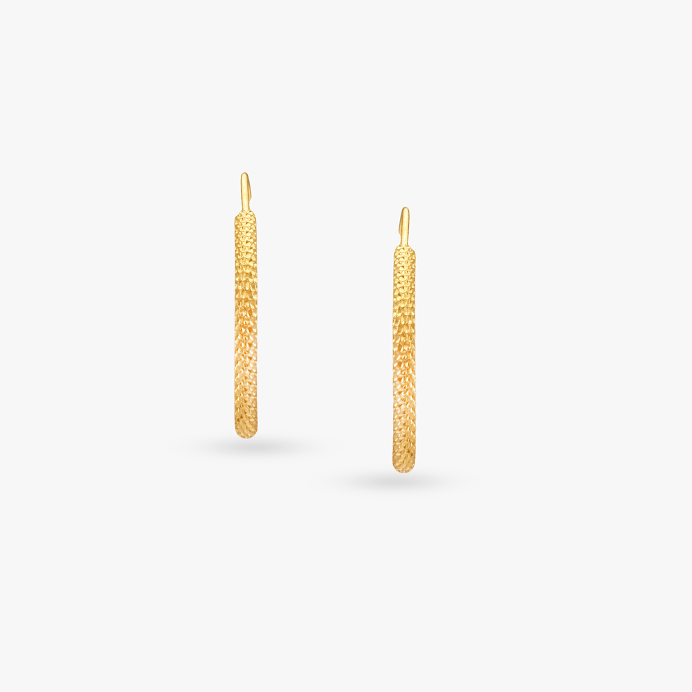 Textured Square Gold Hoop Earrings,,hi-res image number null