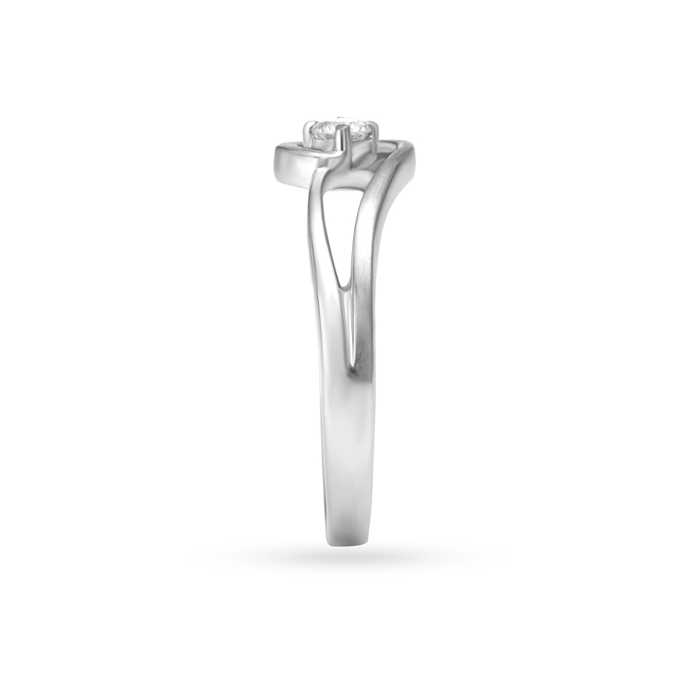 Artistic White Platinum Finger Ring