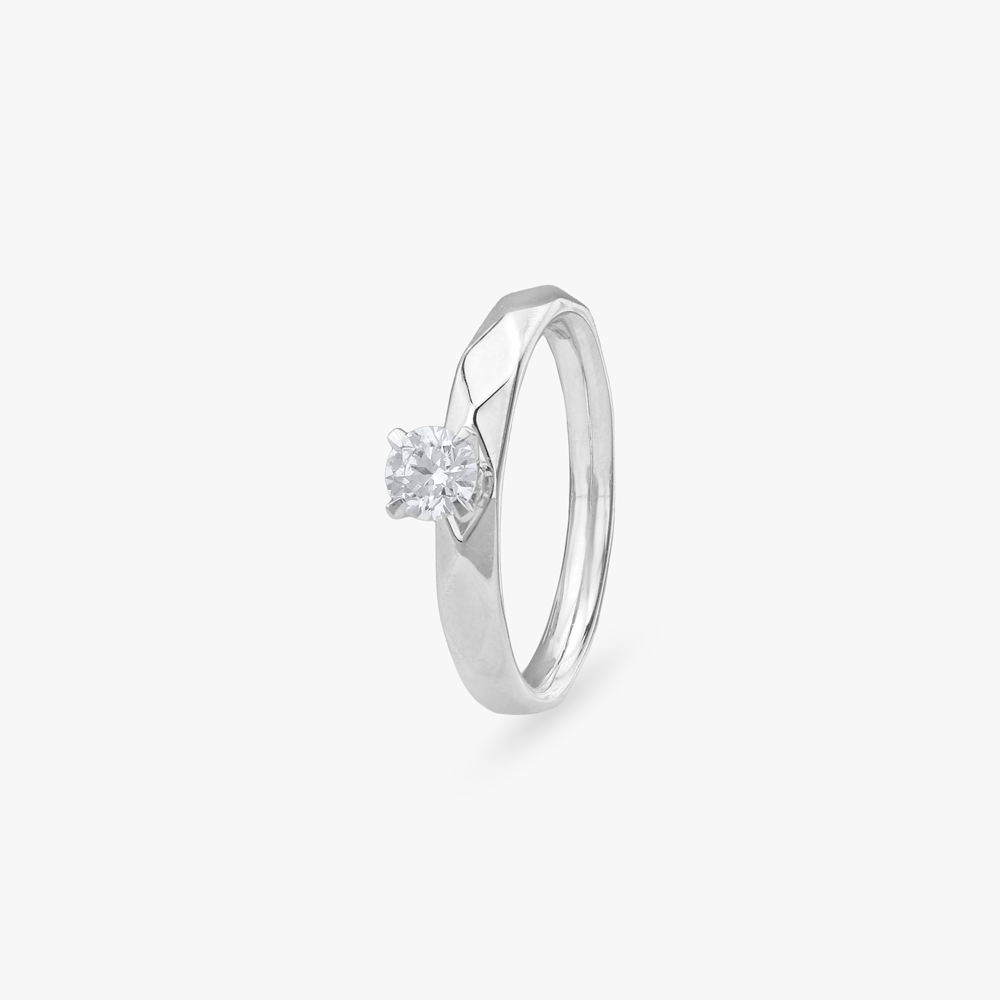 

Angular Glow Solitaire Ring