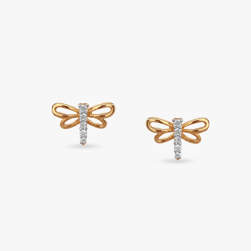 Dainty Wings Diamond Pendant and Earrings Set For Kids,,hi-res image number null