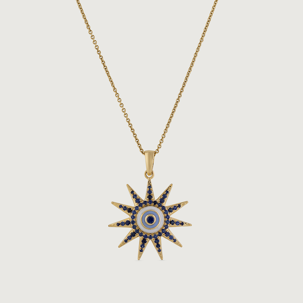 Star Protector Evil Eye Gold Pendant,,hi-res image number null