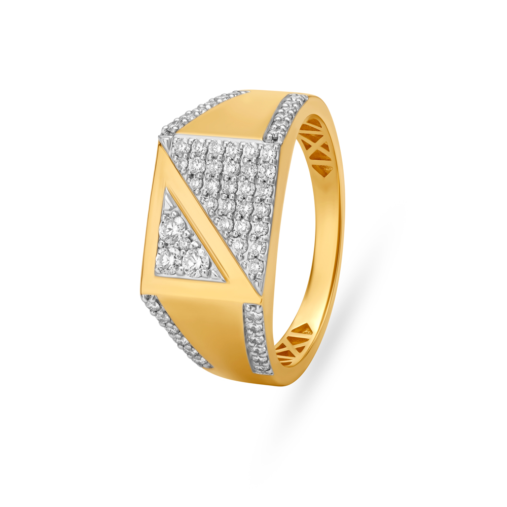 Diagonal Cut Finger Ring for Men,,hi-res image number null