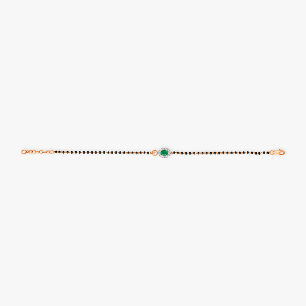 Dazzling Emerald and Diamond Mangalsutra Bracelet,,hi-res image number null