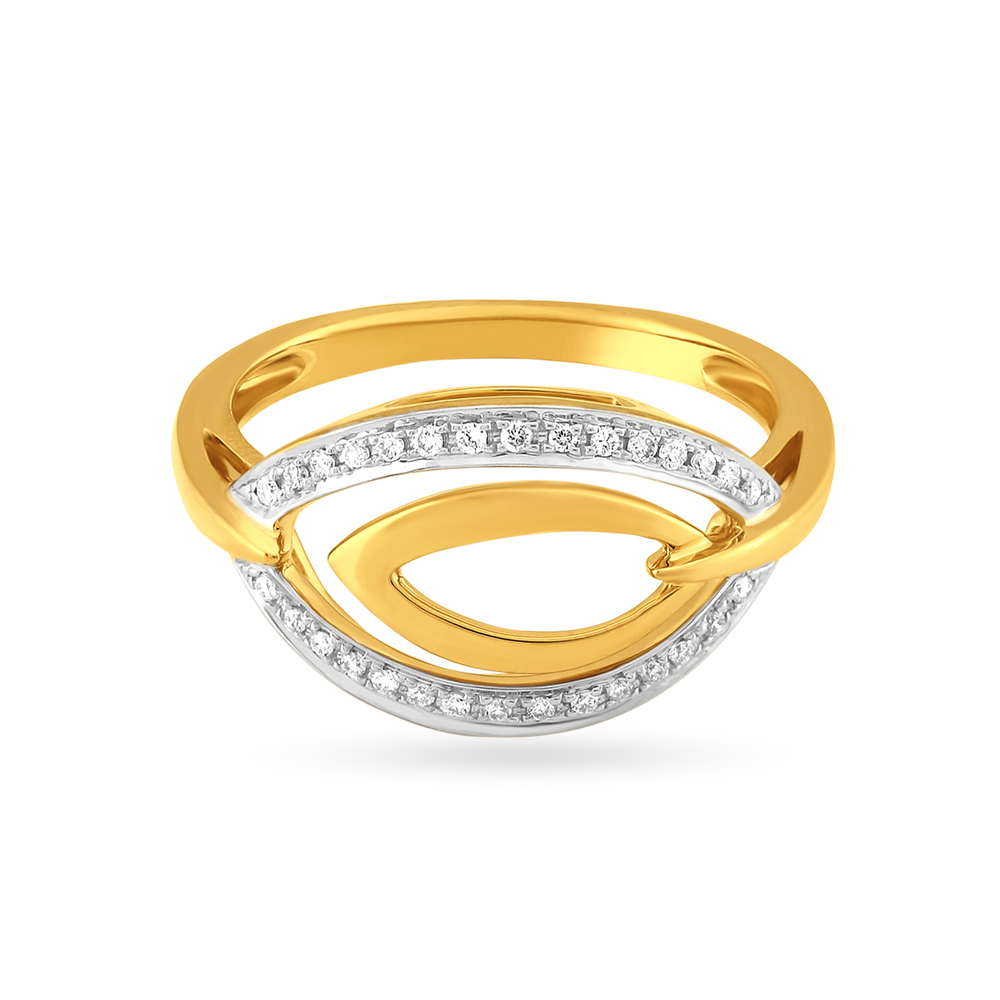 Captivating Leaf Pattern Diamond Burfi Ring,,hi-res image number null