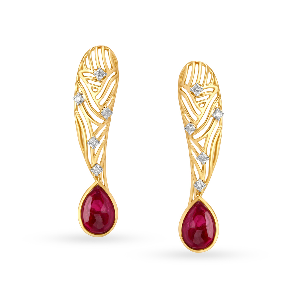 Gold drop down earrings Clearance