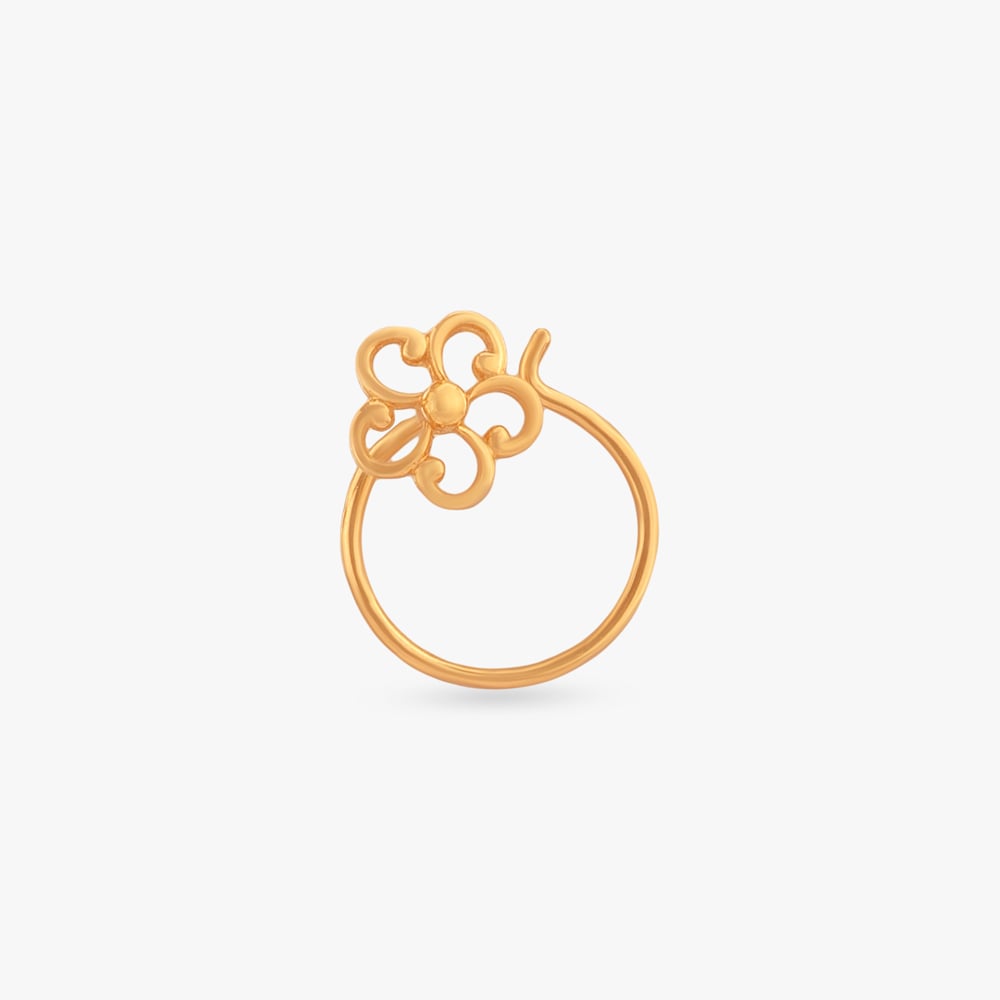 Looping Blossom Gold Nose Pin,,hi-res image number null