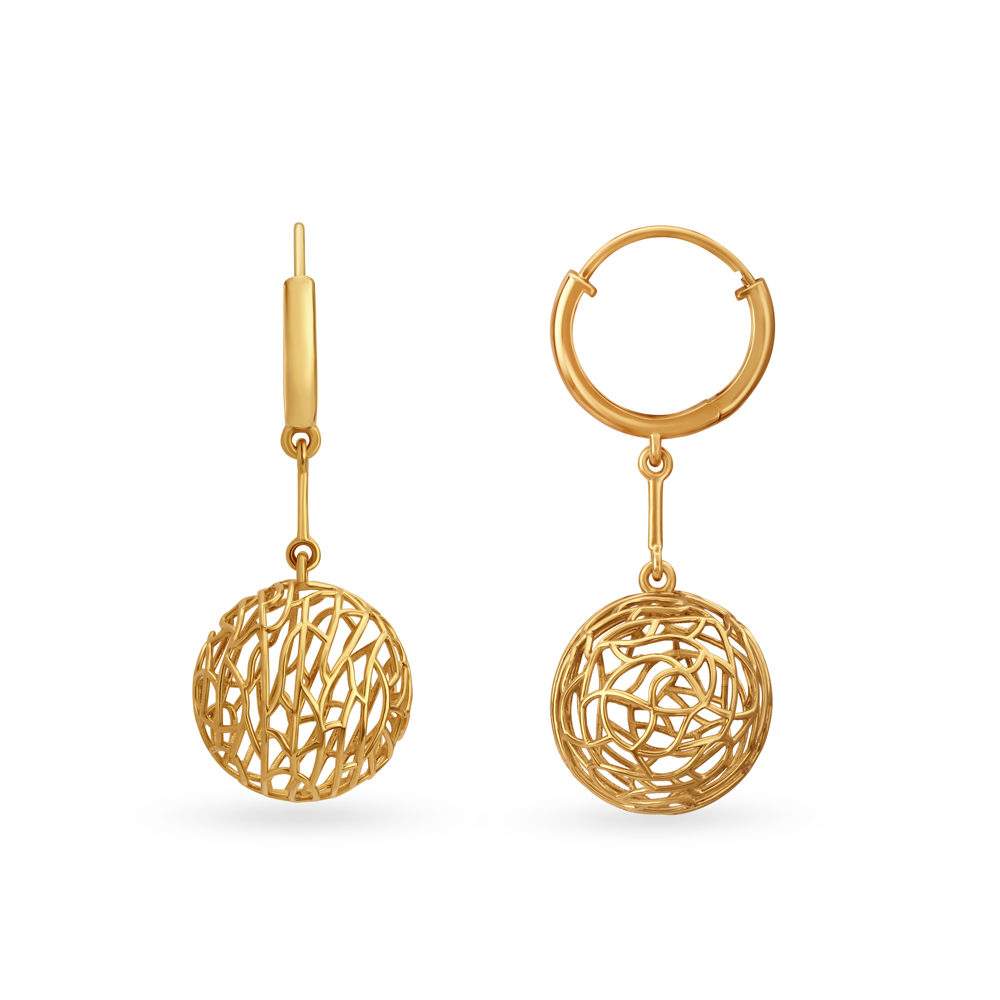 Ethereal Gold Hoop Bali Earrings,,hi-res image number null