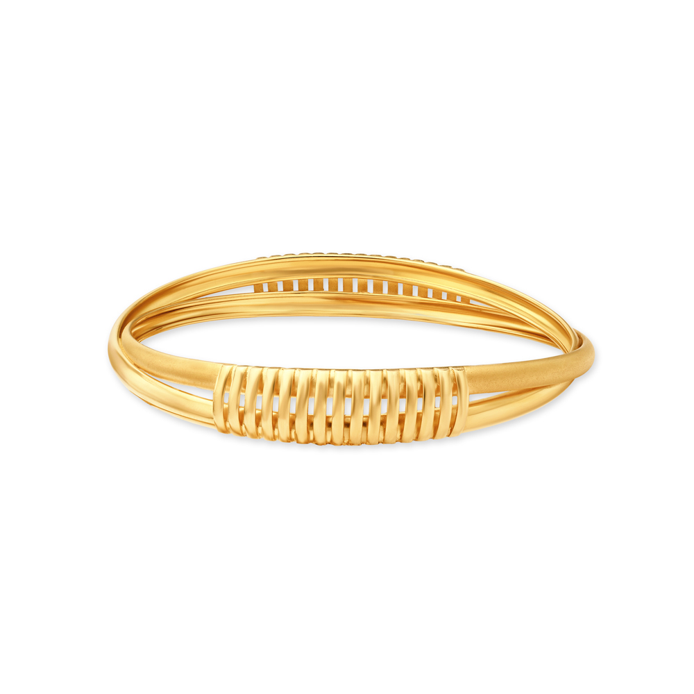Graceful Overlap Gold Bangles,,hi-res image number null