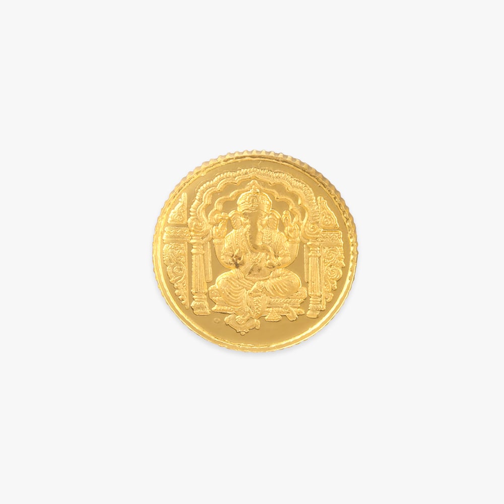 5 gram 24 Karat Gold Coin with Lord Ganesha Motif,,hi-res image number null