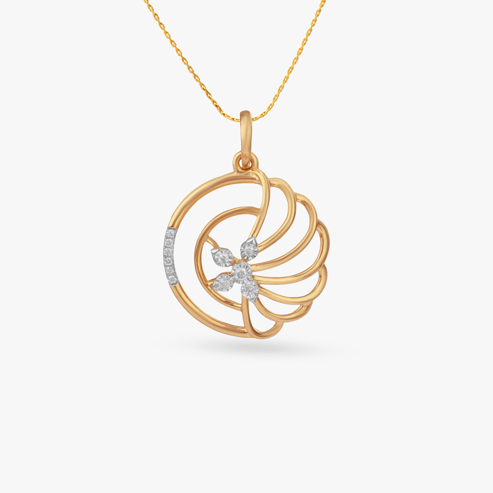 Spiral Bloom Diamond Pendant,,hi-res image number null