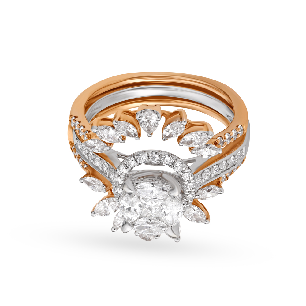 Dazzling Diamond Ring in White and Rose Gold,,hi-res image number null