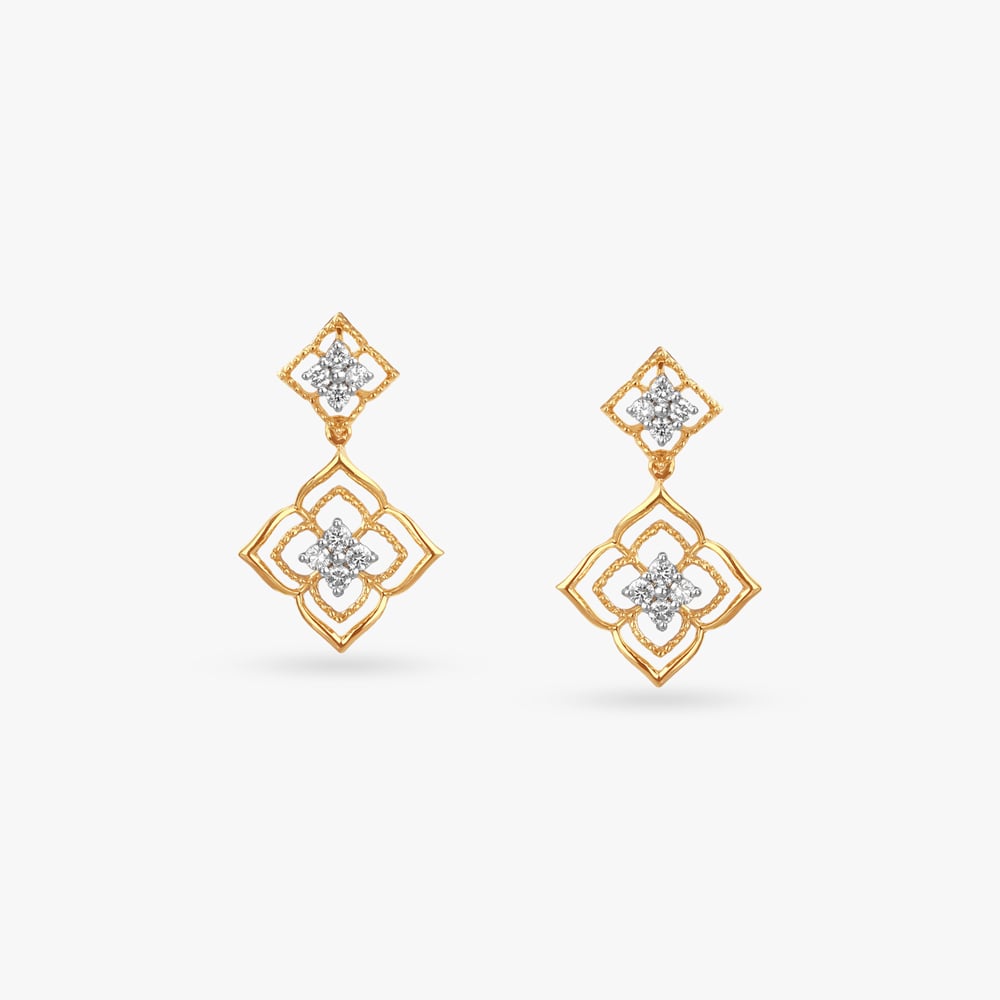 

Petal Lattice Diamond Drop Earrings