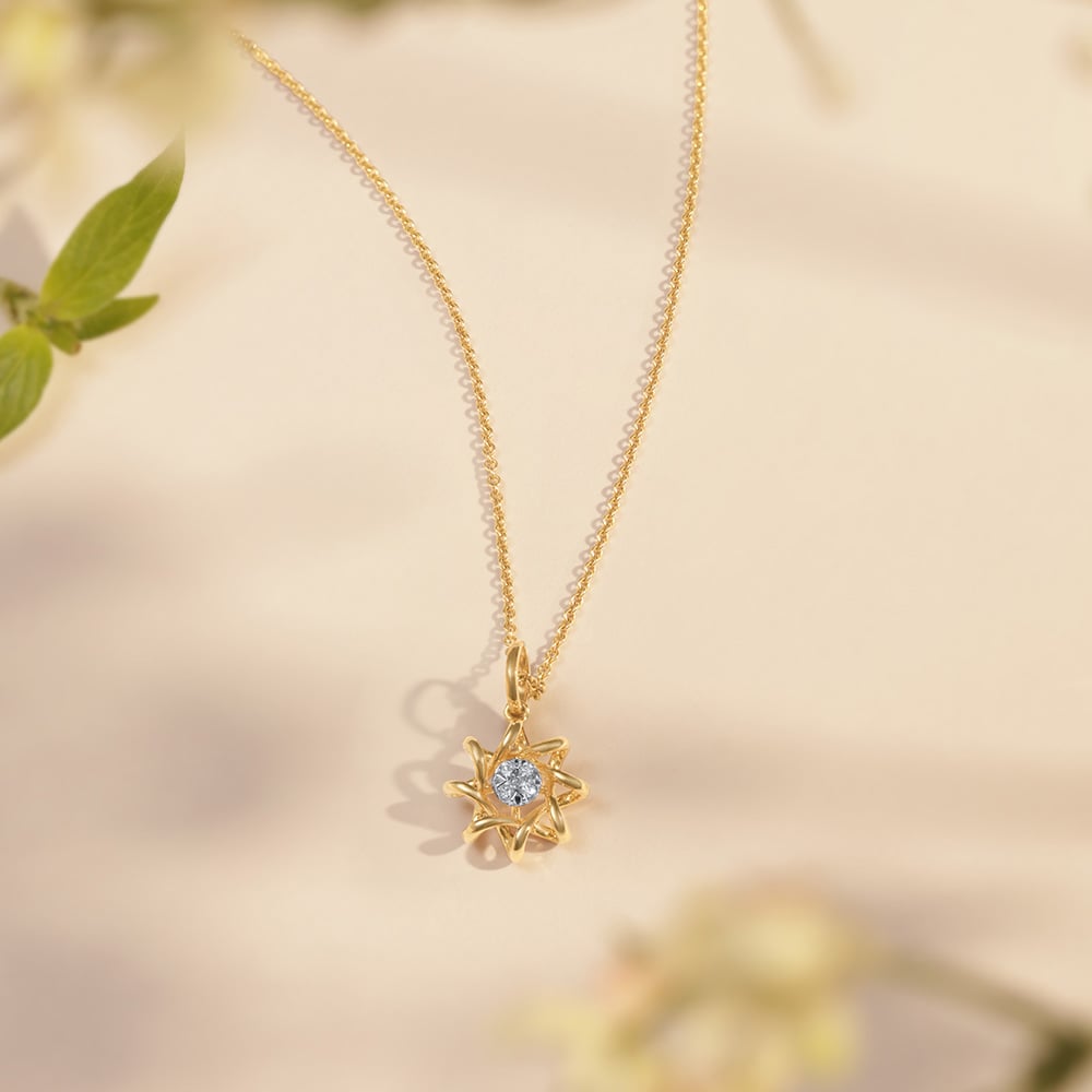 Serene Petal Diamond Pendant,,hi-res image number null