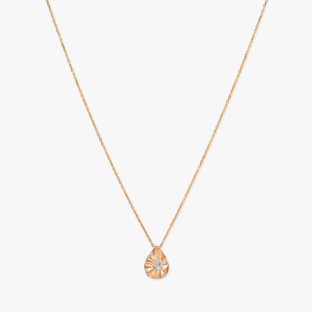 

Sunflare Teardrop Diamond Pendant with Chain