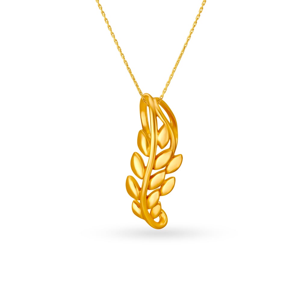 Flourishing Yellow Gold Vine Pendant and Earrings Set,,hi-res image number null