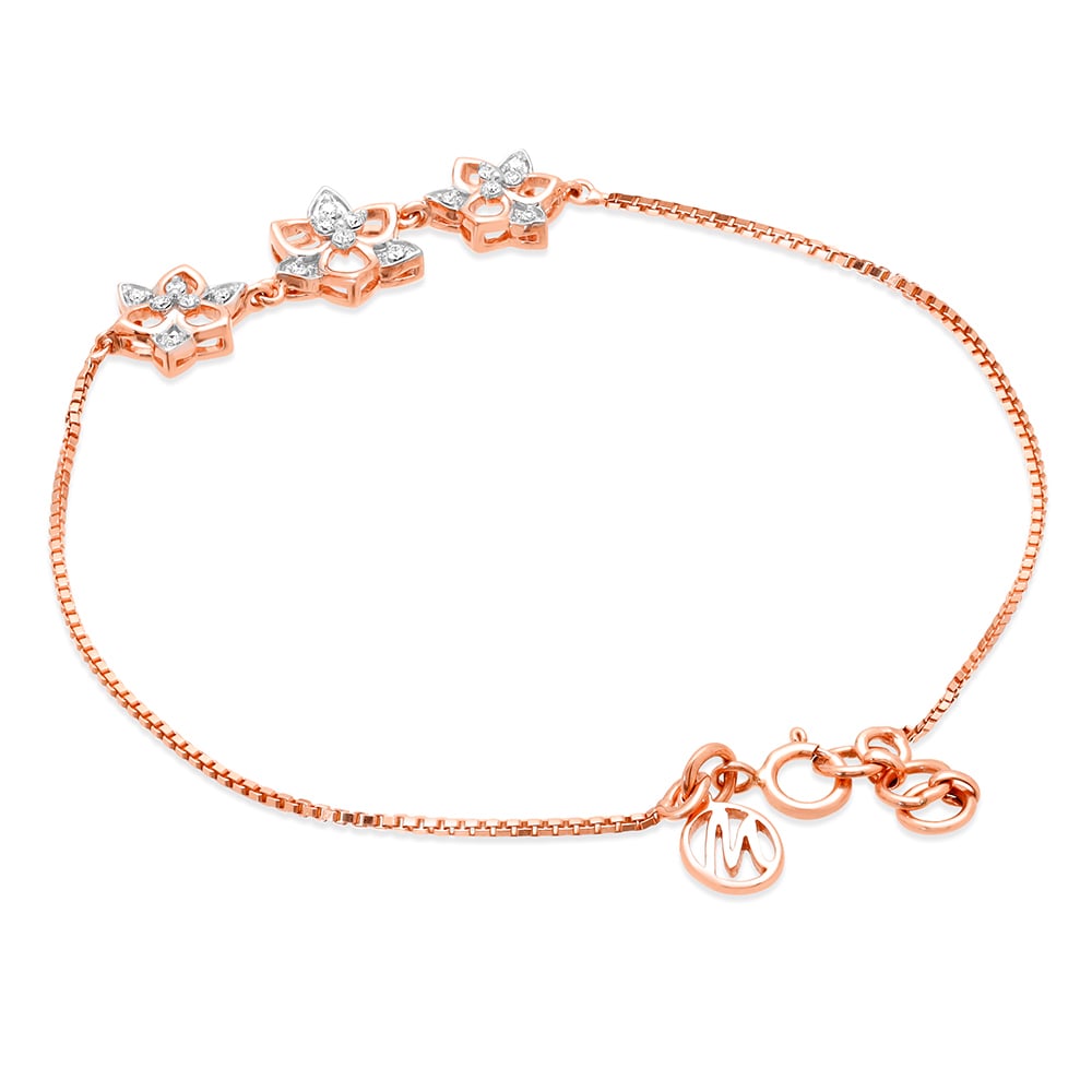 14KT Rose Gold Dainty Diamond Bracelet,,hi-res image number null
