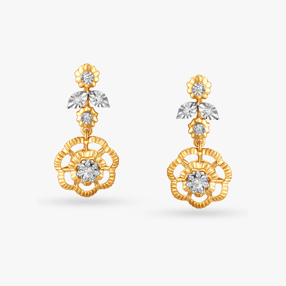 Flawless Floral Diamond Drop Earrings