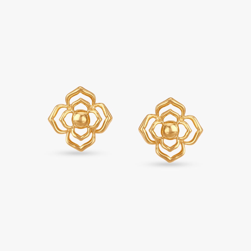 

Geo Blossom Gold Stud Earrings