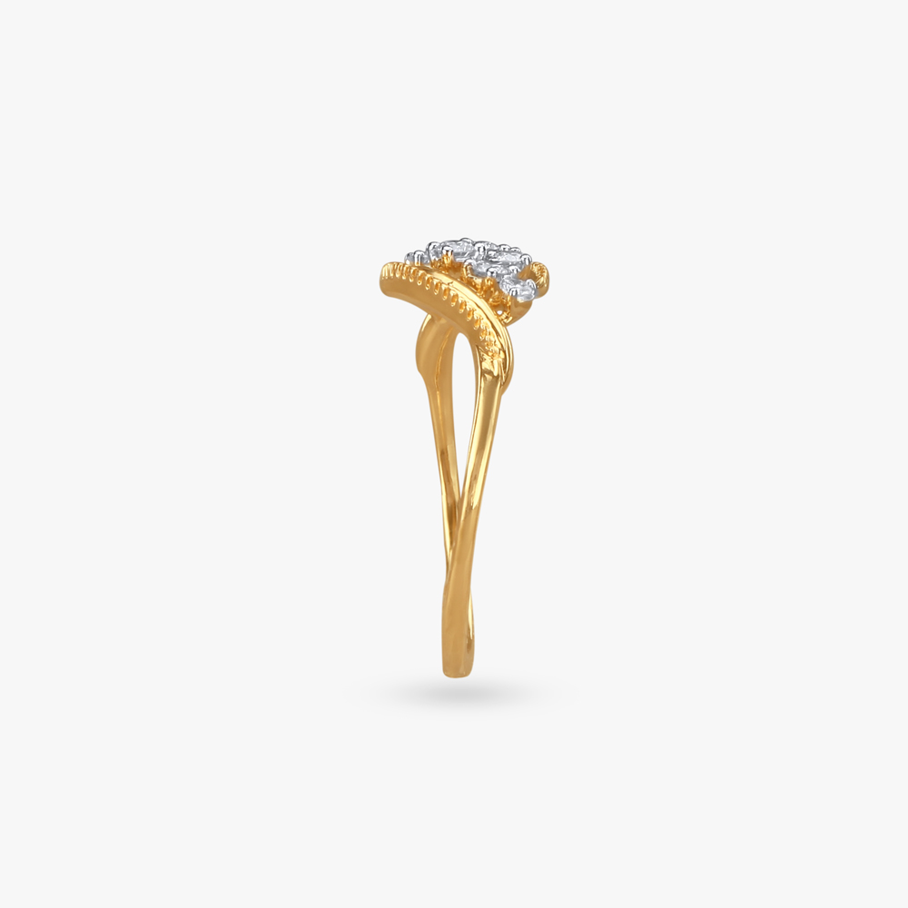 Elegant Swirl Diamond Finger Ring,,hi-res image number null